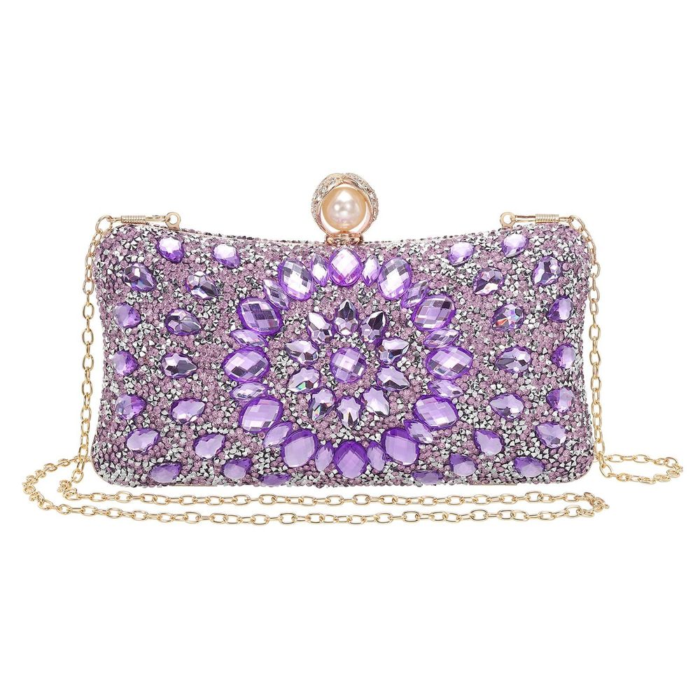 Uxcell Crystal Rhinestone Clutch – Sparkly Wedding & Party Bag